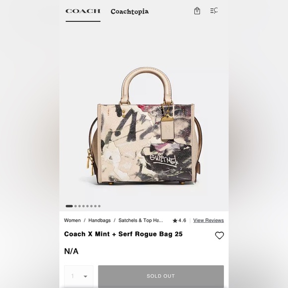 Coach x Mint + Serf‎ Rogue 25 Leather Satchel - Picture 3 of 17